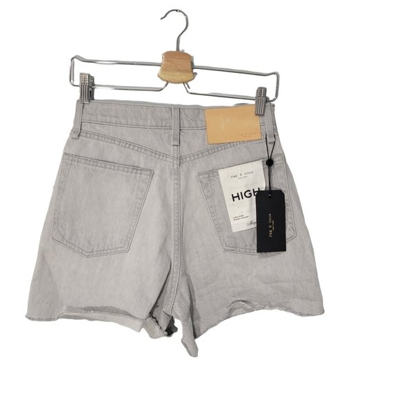 rag & bone Wome's Denim Maya High-Rise Shorty Short Anchor Sz 26 Gray - Picture 3 of 12